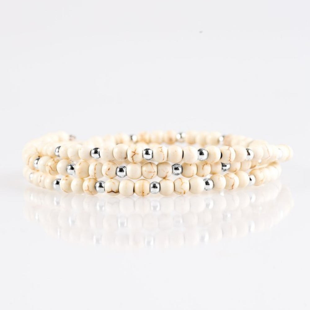 Paparazzi Stone Paradise White Bracelet